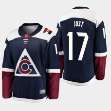 Colorado Avalanche Tyson Jost #17 Alternate Youth Breakaway Player Fanatics Branded Blue Jersey