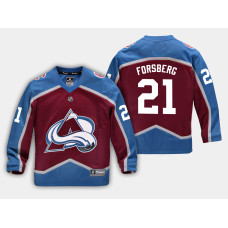 Youth Colorado Avalanche Peter Forsberg #21 Replica Player Home Maroon Retirement Jersey